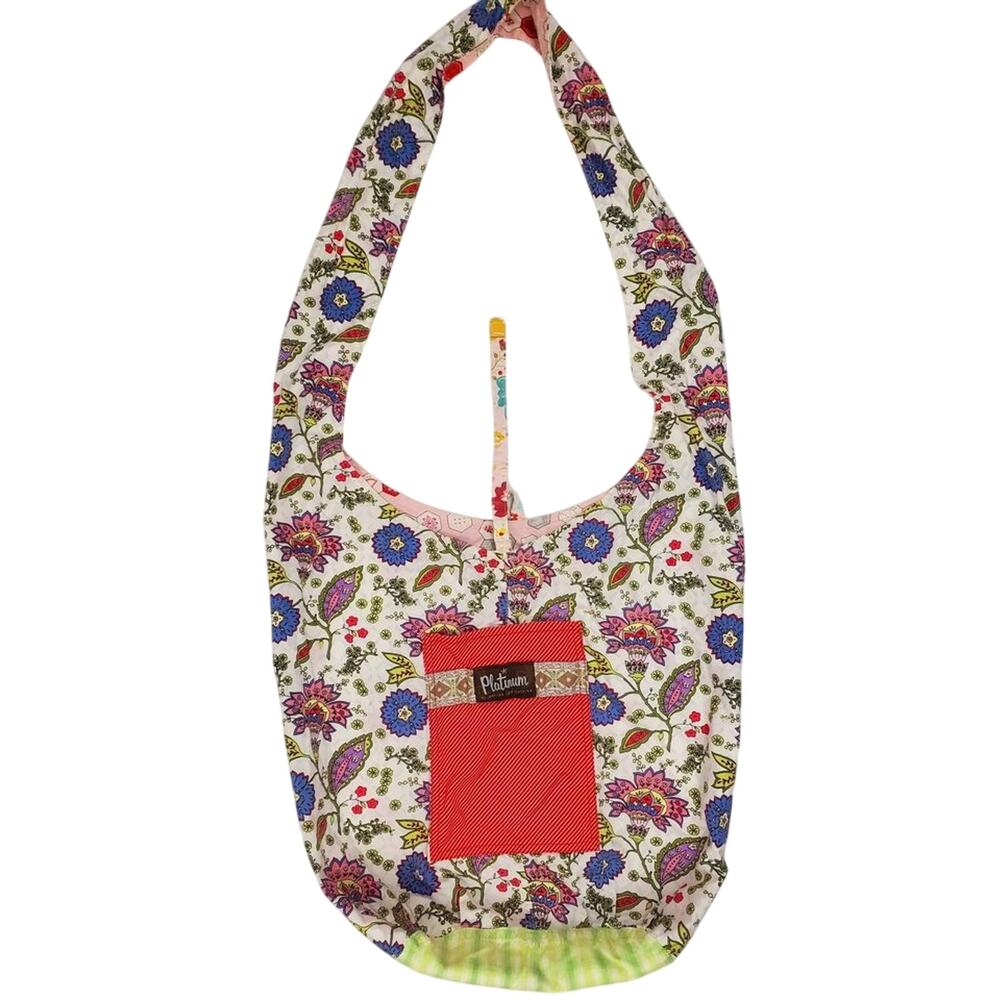Matilda Jane Platinum Floral Daisy Flower Cloth Fabric Hobo Bag Purse Tote